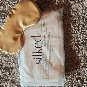 Satin Pillow Sleeve - White And Eye Mask